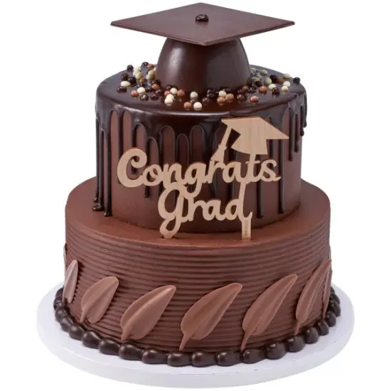 Graduation Wooden Cake Topper with Hat Congrats Grad! Layon Cake {2}