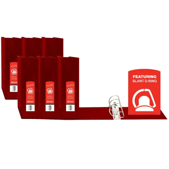 Slant D Ring View Binder with 2 Pockets, 2", Burgundy, Pack of 6 {1}