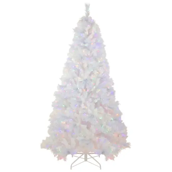 Northlight 7.5' Pre-Lit Seneca White Spruce Artificial Christmas Tree, Dual Function LED Lights {4}