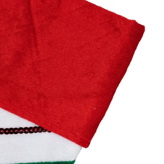 Northlight 18" Red and Green Velvet Sequin Stripe Christmas Stocking {4}