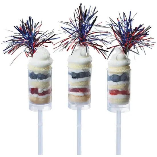 Independence Day Spray Mylar topper celebrate with congratulations Cupcake Cake Pics - set of 6 {4}