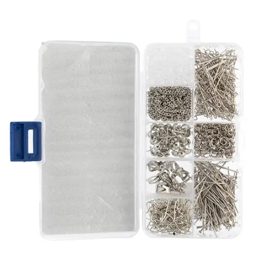 John Bead 8-Slot Silver Jewelry Findings Kit Assortment, 671pcs {3}