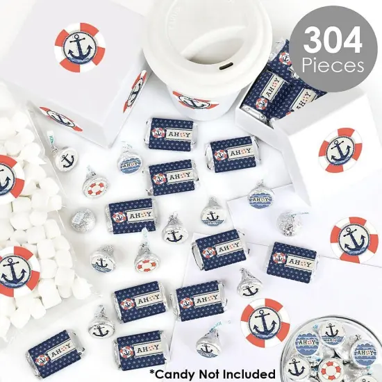 Big Dot of Happiness Ahoy - Nautical - Party Candy Favor Sticker Kit - 304 Pieces {3}
