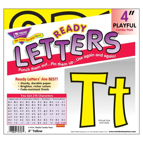 Yellow 4" Playful Combo Ready Letters&reg;, 3 Packs {3}