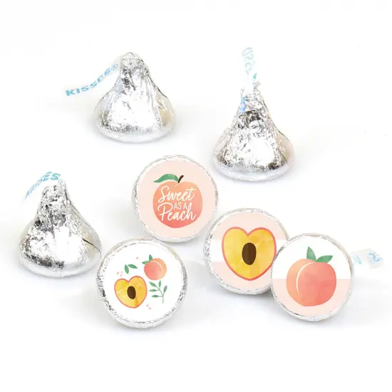 Big Dot of Happiness Sweet as a Peach - Fruit Themed Baby Shower or Birthday Party Round Candy Sticker Favors - Labels Fits Chocolate Candy 108 Ct {1}