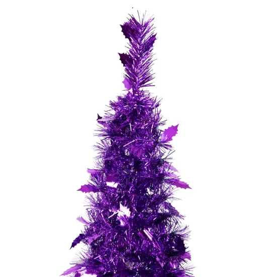 Northlight 4' Purple Tinsel Pop-Up Artificial Christmas Tree, Unlit {6}