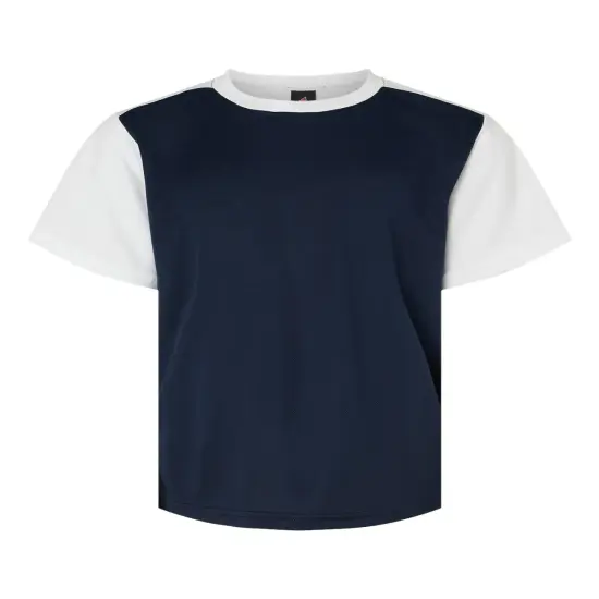 Alleson Athletic&reg; Youth Crewneck Baseball Jersey Navy/ white {1}