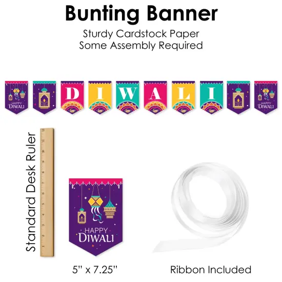 Big Dot of Happiness Happy Diwali - Festival of Lights Party Supplies Decoration Kit - Decor Galore Party Pack - 51 Pieces {7}