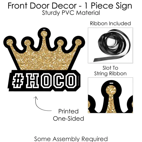 Big Dot of Happiness HOCO Dance - Hanging Porch Homecoming Outdoor Decorations - Front Door Decor - 1 Piece Sign {6}