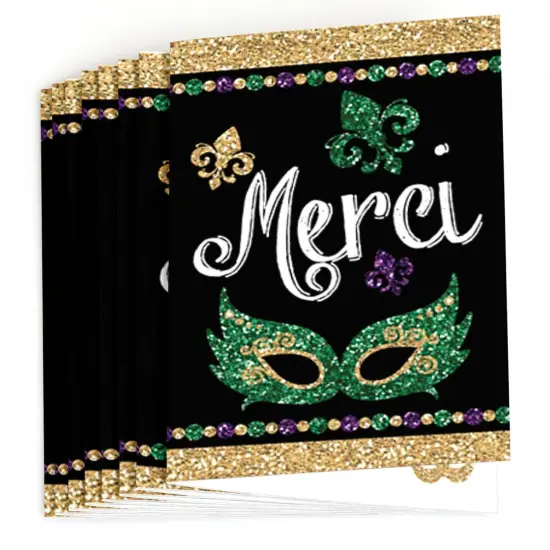 Big Dot of Happiness Mardi Gras - Masquerade Party Thank You Cards (8 count) {3}