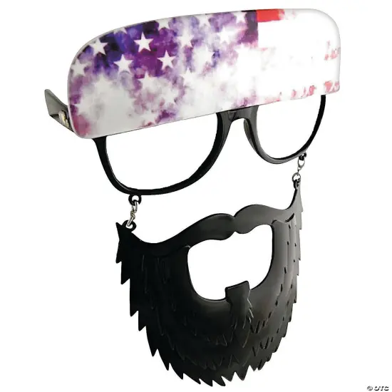 Adults Clear Sun-Staches Glasses with Black Beard {2}