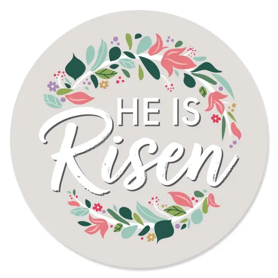 Big Dot of Happiness Religious Easter - Christian Holiday Party Circle Sticker Labels - 24 Count {1}