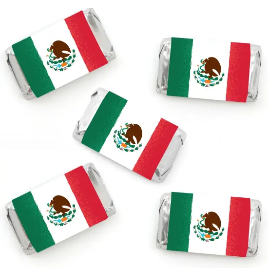 Big Dot of Happiness Viva Mexico - Mini Candy Bar Wrapper Stickers - Mexican Independence Day Party Small Favors - 40 Count {1}