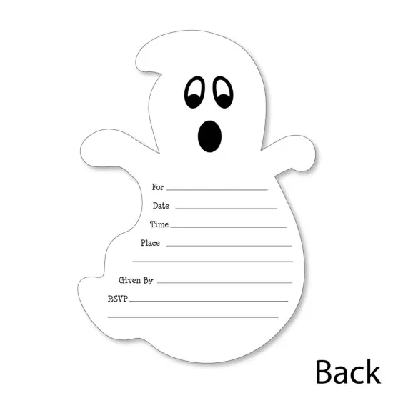 Big Dot of Happiness Spooky Ghost - Shaped Fill-in Invitations - Halloween Party Invitation Cards with Envelopes - Set of 12 {4}