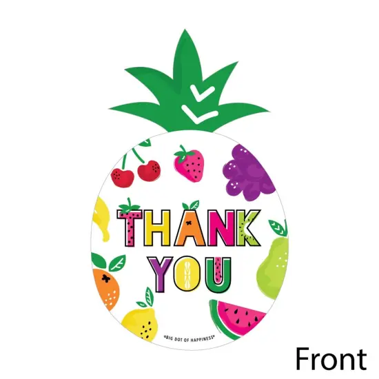 Big Dot of Happiness Tutti Fruity - Shaped Thank You Cards - Frutti Summer Baby Shower or Birthday Party Thank You Cards with Envelopes - Set of 12 {4}