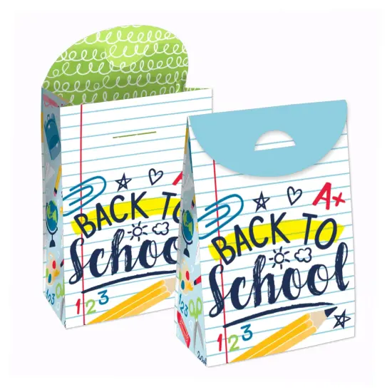 Big Dot of Happiness Back to School - First Day of School Classroom Gift Favor Bags - Party Goodie Boxes - Set of 12 {1}