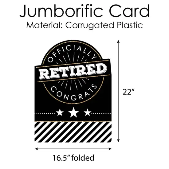 Big Dot of Happiness Happy Retirement - Congratulations Giant Greeting Card - Big Shaped Jumborific Card {6}