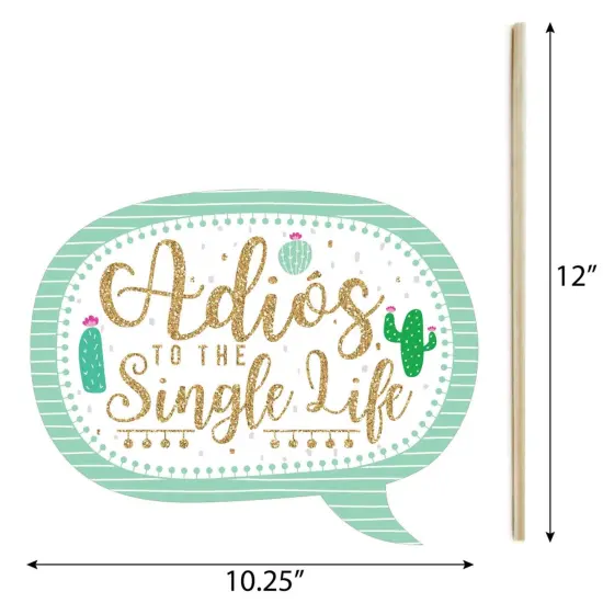 Big Dot of Happiness Funny Final Fiesta - Last Fiesta Bachelorette Party Photo Booth Props Kit - 10 Piece {6}