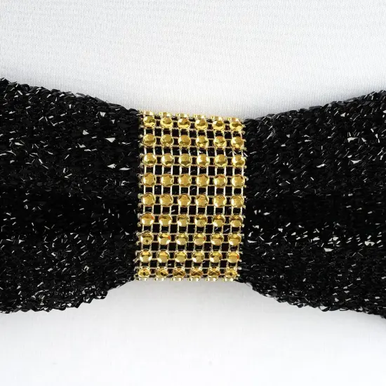 20-Pieces Diamond Rhinestone Mesh Napkin Rings Gold {4}