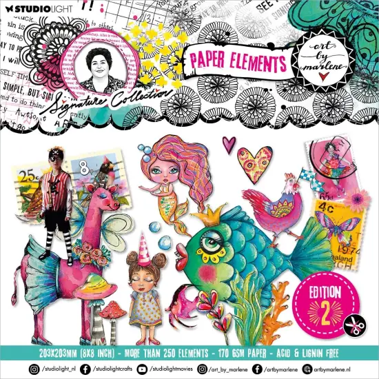 Art By Marlene Signature Collection Paper Pad 8"X8"-Nr. 133, Paper Elements Edition 2 {1}