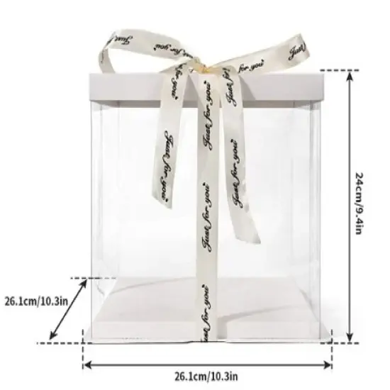 10" x 10" x 9" Clear Transparent White Tall Layer Cake Bakery Boxes with Window {1}