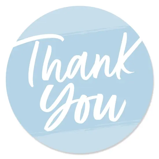 Big Dot of Happiness Dusty Blue Elegantly Simple - Guest Party Favors Circle Sticker Labels - 24 Count {1}