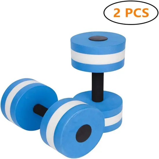 Sports Aquatic Exercise Dumbbells Aqua Fitness Barbells Exercise Hand Bars-Set of 2 Blue {1}