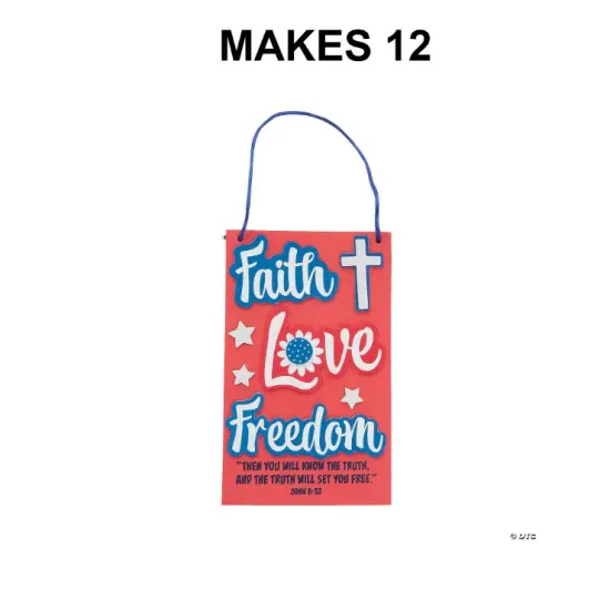 Faith Love Freedom Sign Craft Kit - Makes 12 {1}
