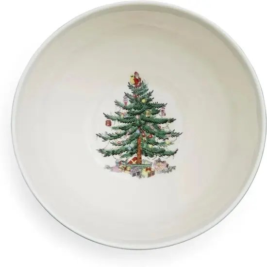 Spode Christmas Tree Polka Dot Rice Bowl Soup Bowls, 6 inch, Set of 4, Porcelain {2}