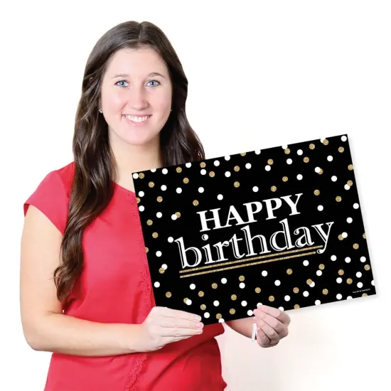 Big Dot of Happiness Adult Happy Birthday - Gold - Party Table Decorations - Birthday Party Placemats - Set of 16 {7}