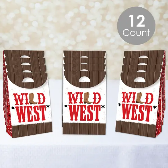 Big Dot of Happiness Western Hoedown - Wild West Cowboy Gift Favor Bags - Party Goodie Boxes - Set of 12 {3}