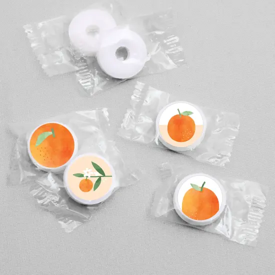 Big Dot of Happiness Little Clementine - Orange Citrus Baby Shower or Birthday Party Round Candy Sticker Labels Fits Chocolate Candy 108 Ct {4}