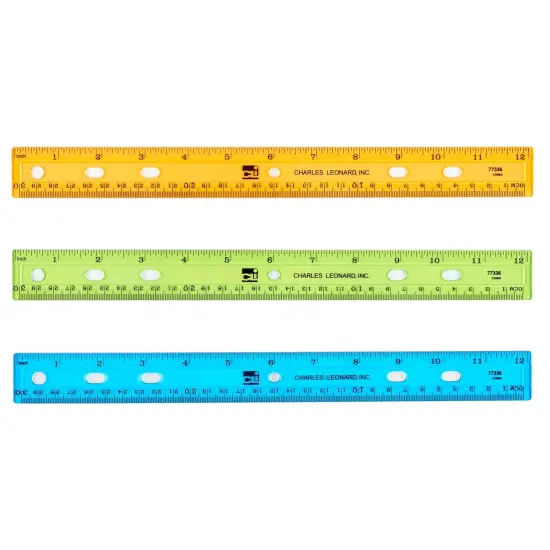 Plastic Ruler, 12", Translucent, Assorted Colors, Pack of 48 {2}