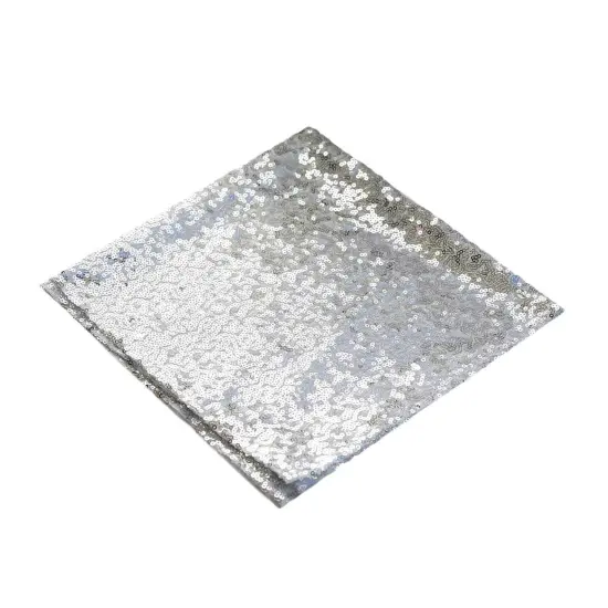 20" Sequined Napkin for Wedding Party Silver {1}