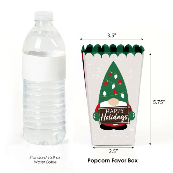 Big Dot of Happiness Red and Green Holiday Gnomes - Christmas Party Favor Popcorn Treat Boxes - Set of 12 {3}