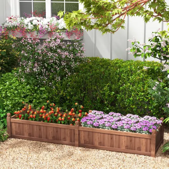 91 X 24 X 16 Inch Divisible Planter Box With Corner Drainage-Brown {2}