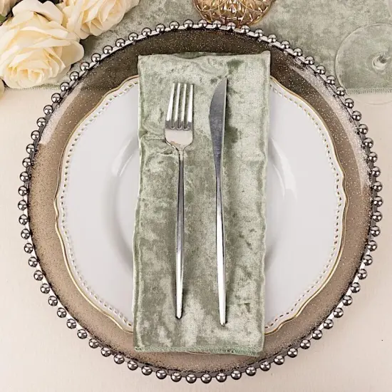 5-Pieces Crushed Velvet Dinner Napkins {2}