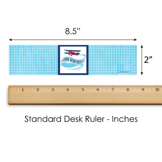 Big Dot of Happiness Taking Flight - Airplane - Vintage Plane Baby Shower or Birthday Party Water Bottle Sticker Labels - Set of 20 {6}