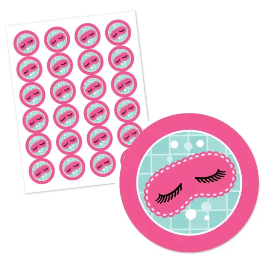 Big Dot of Happiness Spa Day - Girls Makeup Party Circle Sticker Labels - 24 Count {3}