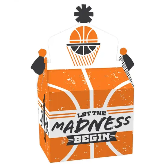 Big Dot of Happiness Basketball - Let the Madness Begin - Treat Box Party Favors - College Basketball Party Goodie Gable Boxes - Set of 12 {1}