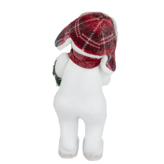 Northlight Frosted Snowman with Wreath Christmas Figure - 16" White {7}