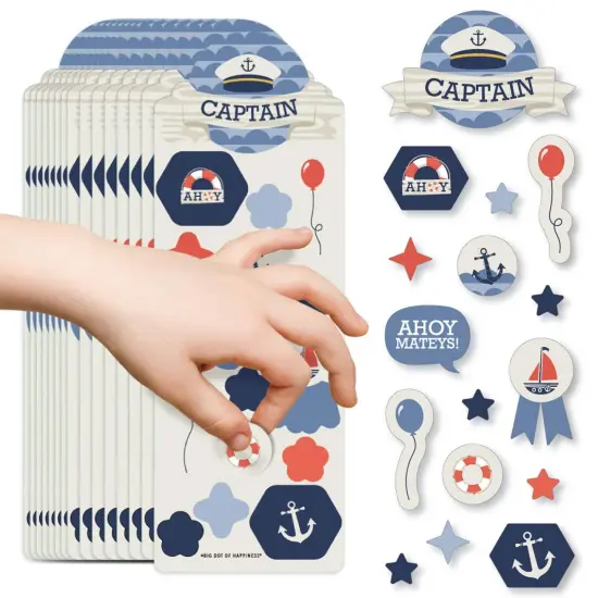 Big Dot of Happiness Ahoy - Nautical - Birthday Party Favor Kids Stickers - 16 Sheets - 256 Stickers {1}