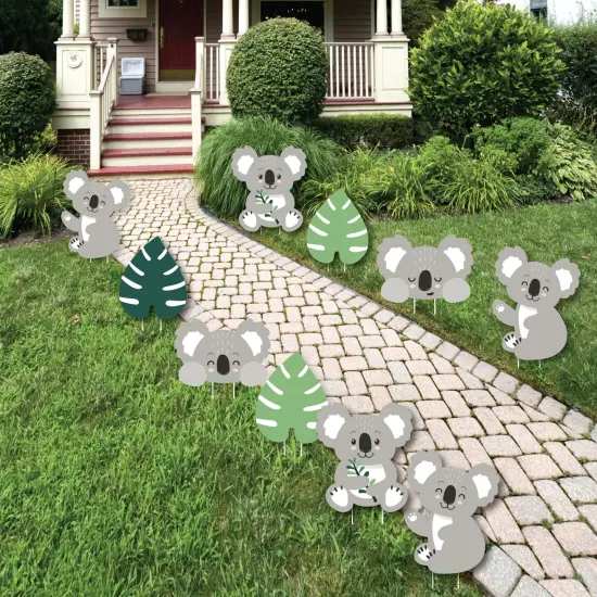 Big Dot of Happiness Koala Cutie - Leaves and Koalas Lawn Decorations - Outdoor Bear Birthday Party and Baby Shower Yard Decorations - 10 Piece {1}