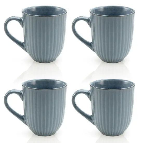 American Atelier Coffee Mug Set of 4, 14 Ounce, Large Handle - Blue {1}