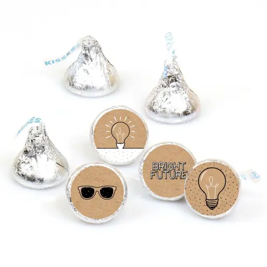 Big Dot of Happiness Bright Future - Graduation Round Candy Sticker Favors - Labels Fits Chocolate Candy (1 sheet of 108) {1}