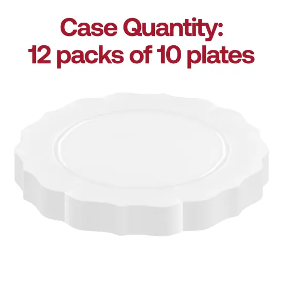 Pearl White Round Lotus Plastic Appetizer/Salad Plates - 7.5" (120 Plates) {4}