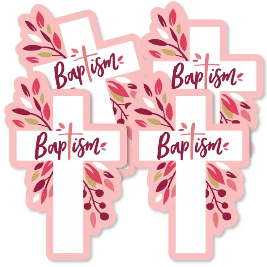 Big Dot of Happiness Baptism Pink Elegant Cross - Decorations DIY Girl Religious Party Essentials - Set of 20 {3}