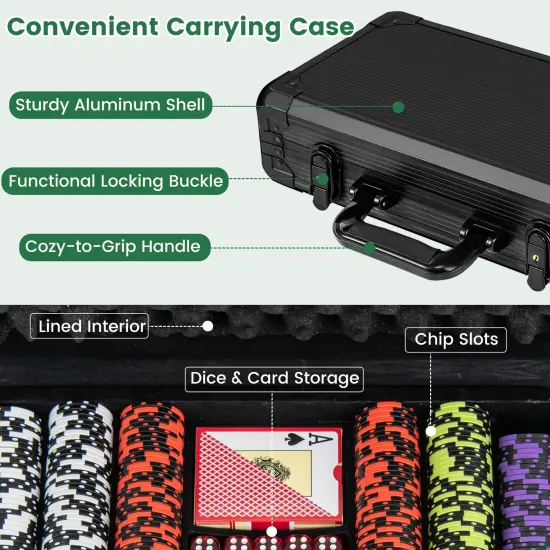 14 Gram Texas Holdem Poker Chip Set 300 Pieces Claytec Chips {6}