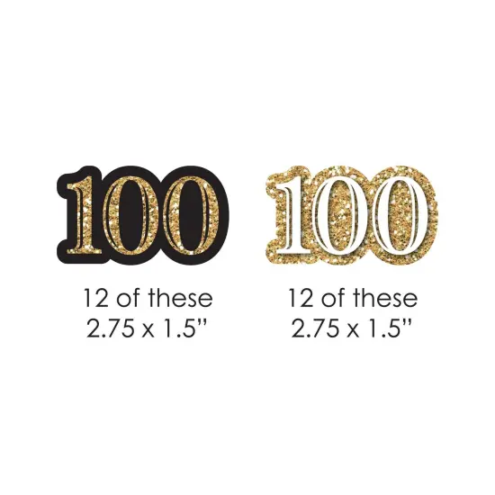 Big Dot of Happiness Adult 100th Birthday - Gold - DIY Shaped Birthday Party Cut-Outs - 24 Count {3}