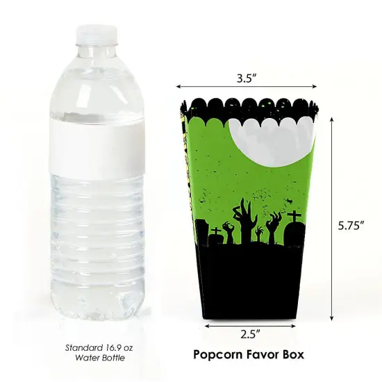 Big Dot of Happiness Zombie Zone - Halloween or Birthday Zombie Crawl Party Favor Popcorn Treat Boxes - Set of 12 {3}